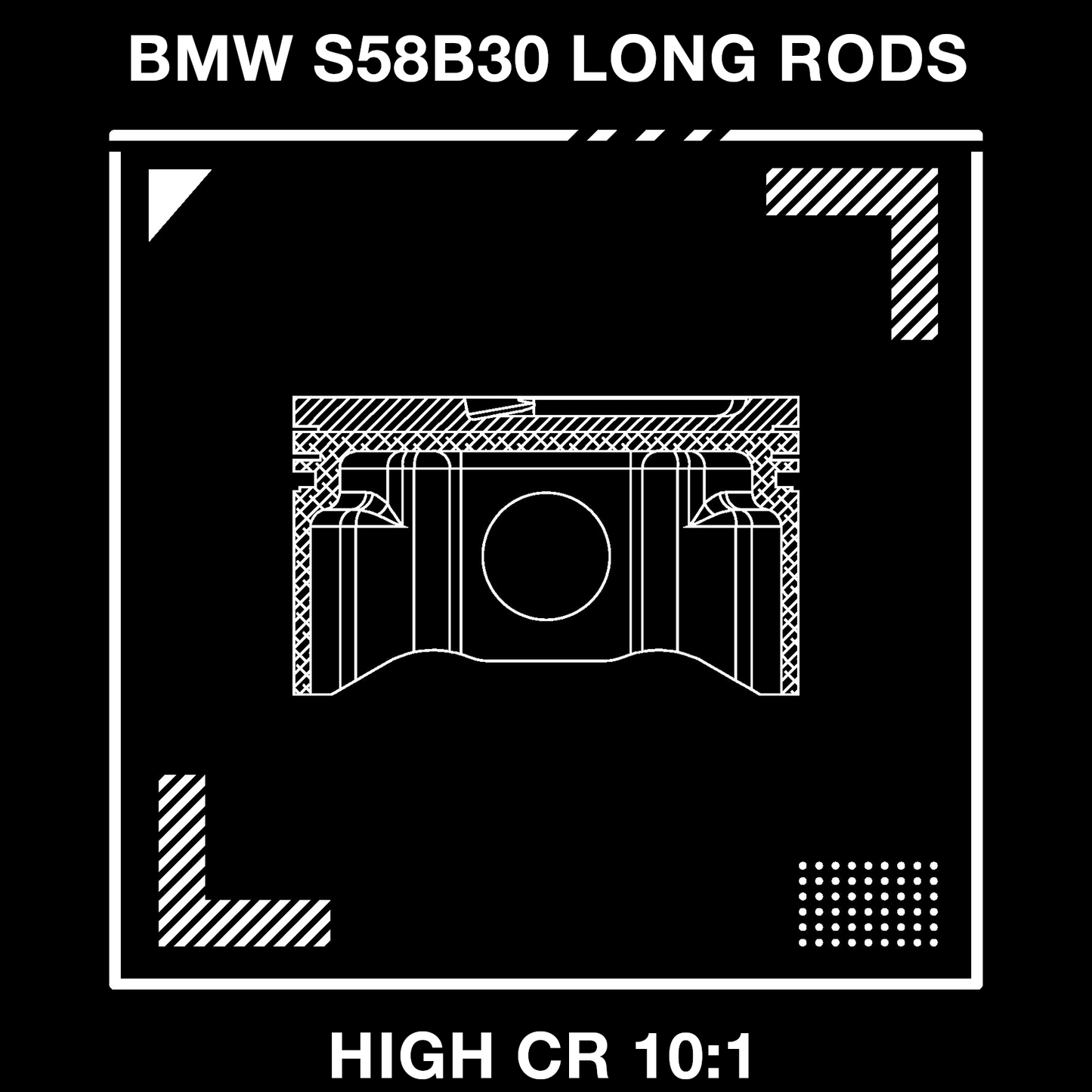ITALIANRP PISTONS - BMW S58 HIGH CR 10:1 LONG RODS