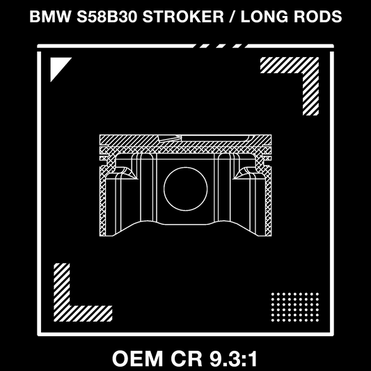 ITALIANRP PISTONS - BMW S58 OEM CR 9.3:1 STROKER / LONG RODS