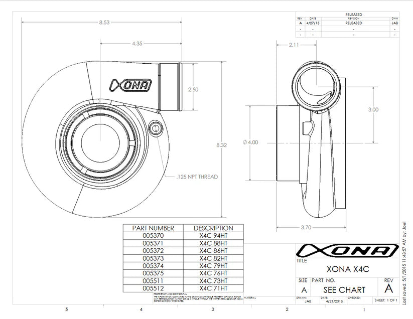 Xona XRE 6564s Ball Bearing Turbocharger